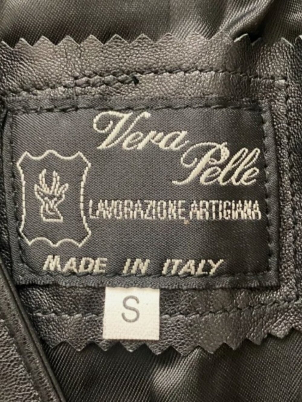 Vtg Lavorazione Artigiana Leather Vest Black S Made In Italy Vera Pelle 60s 70s - Picture 4 of 4